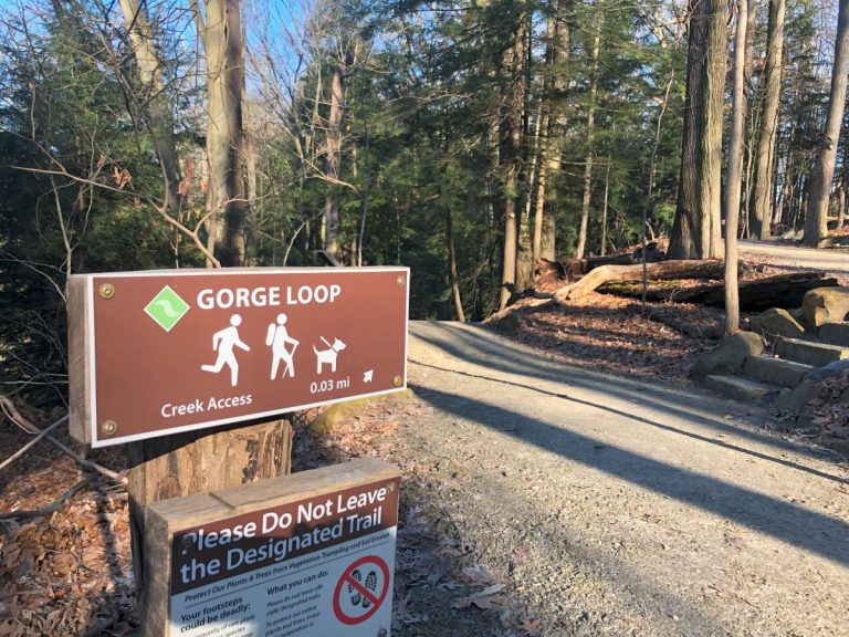 gorge loop trail sign brecksville reservation