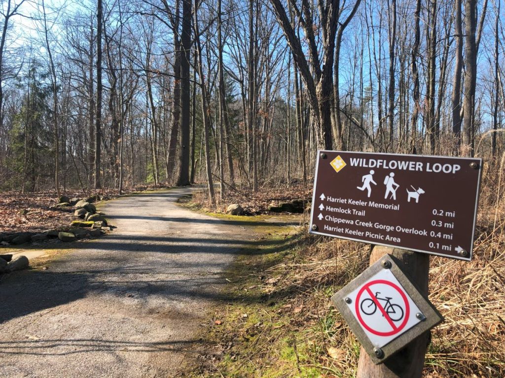 wildflower loop trail sign brecksville reservation