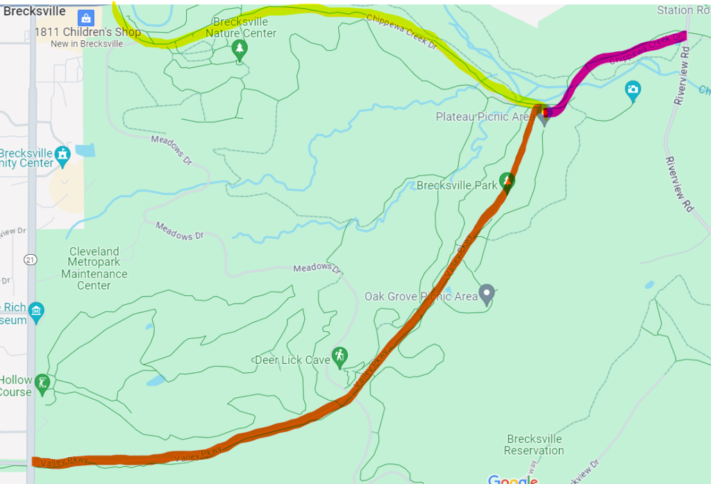 Driving Directions to White Oak Trail (Brecksville Reservation)