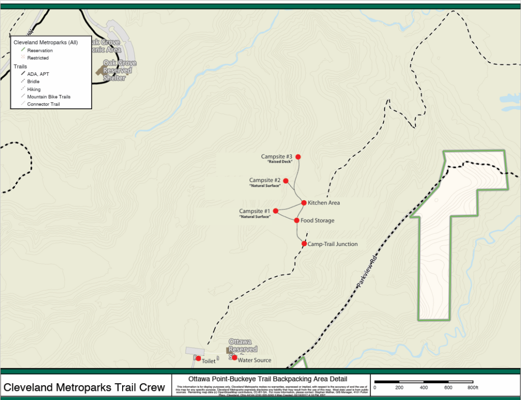 ottawa overlook backcountry campground map brecksville reservation