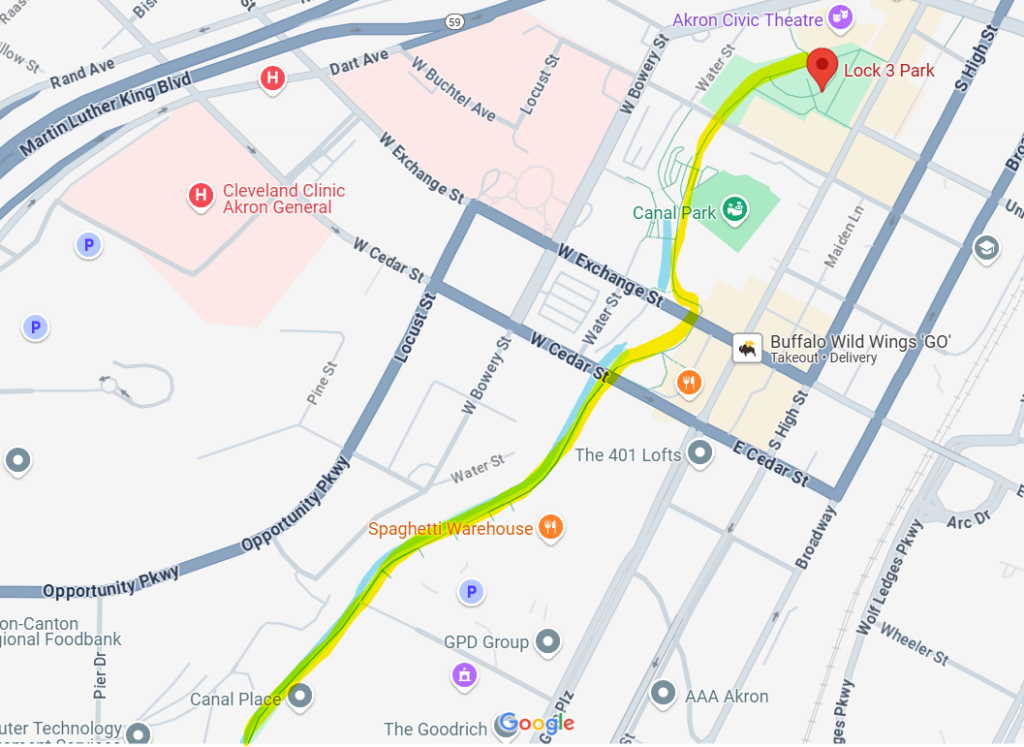 towpath trail cherry blossom driving directions
