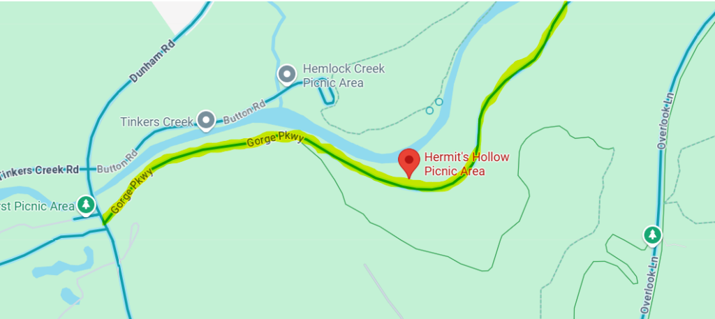 hermits hollow picnic areas driving directions