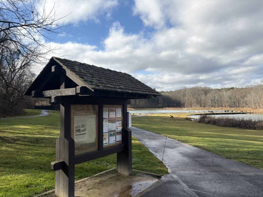 serene kendall lake during stick season in Cuyahoga Valley National Park