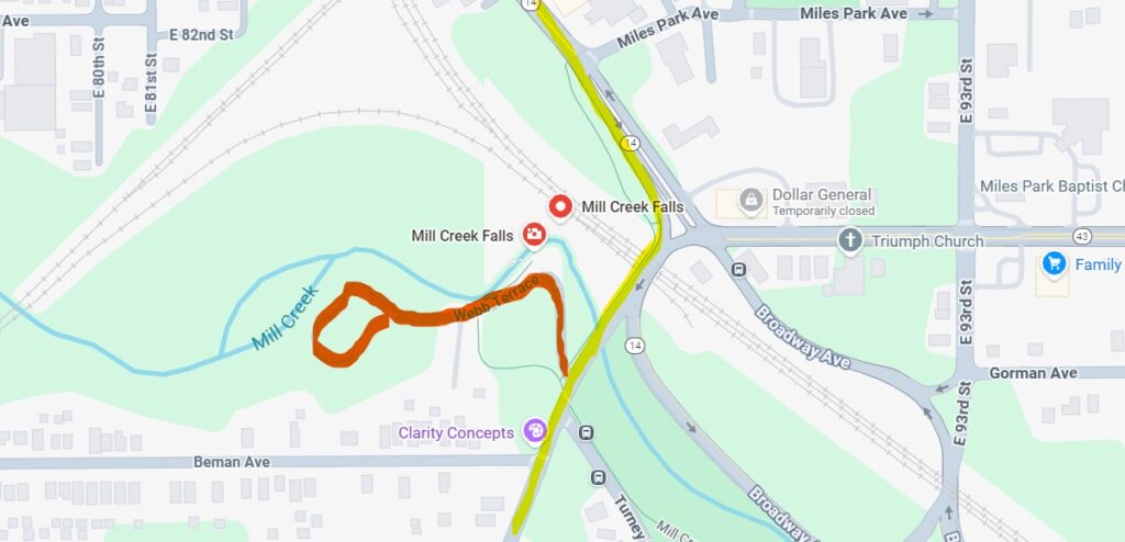 mill creek falls driving directions